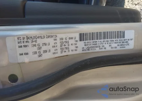 2003 Jeep Grand Cherokee Laredo z USA, uszkodzony, nr VIN 1J4GW48S03C580728